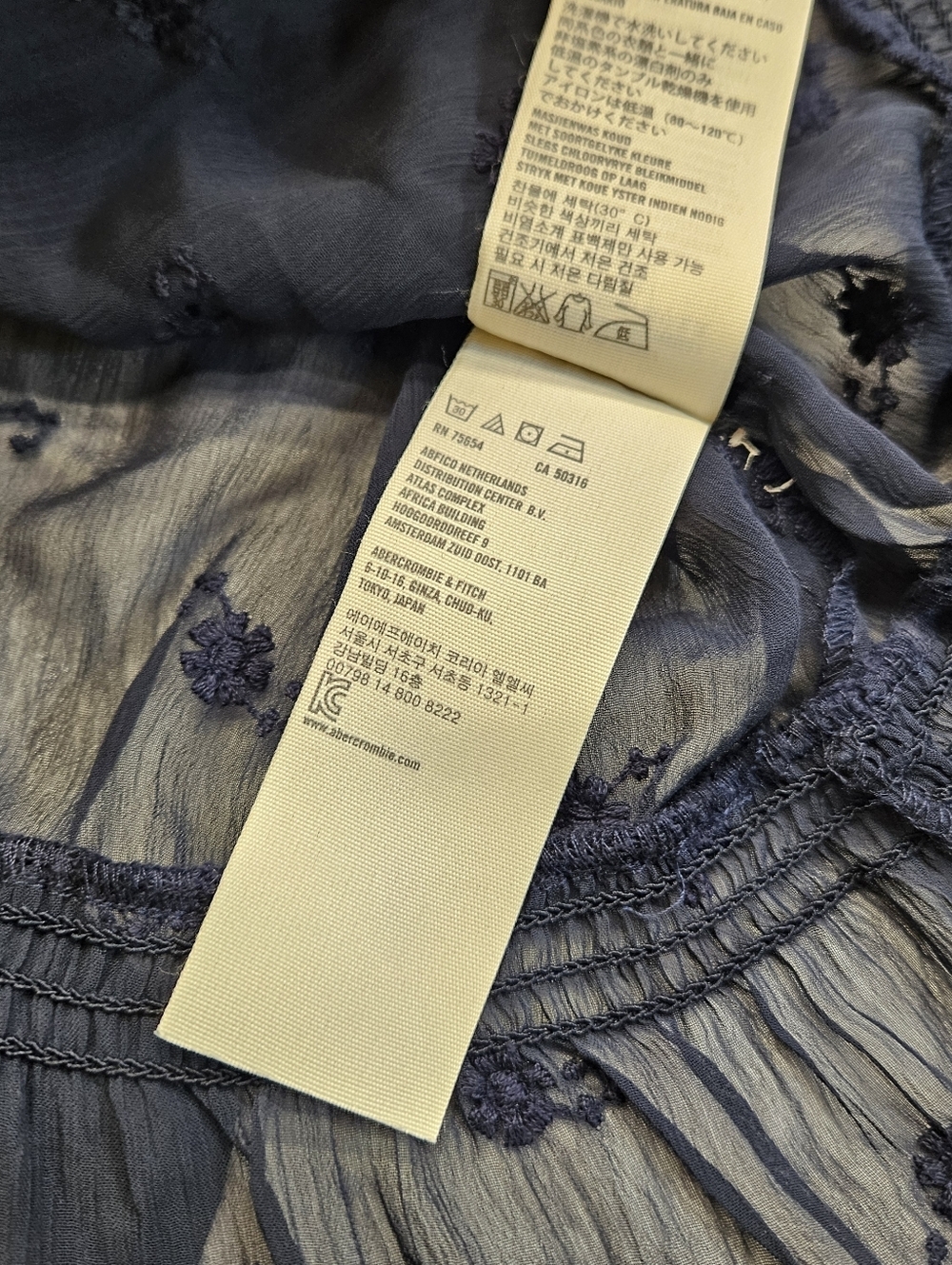 Abercrombie & Fitch Sheer Button Ruffle Cardigan Blouse Medium NWT $68 Retail - Picture 10 of 10